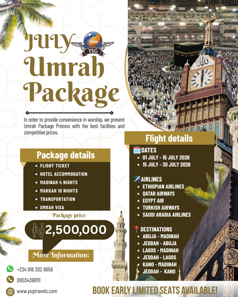 Beige and Gold Traditional Promo Package Umrah Instagram Post - 1